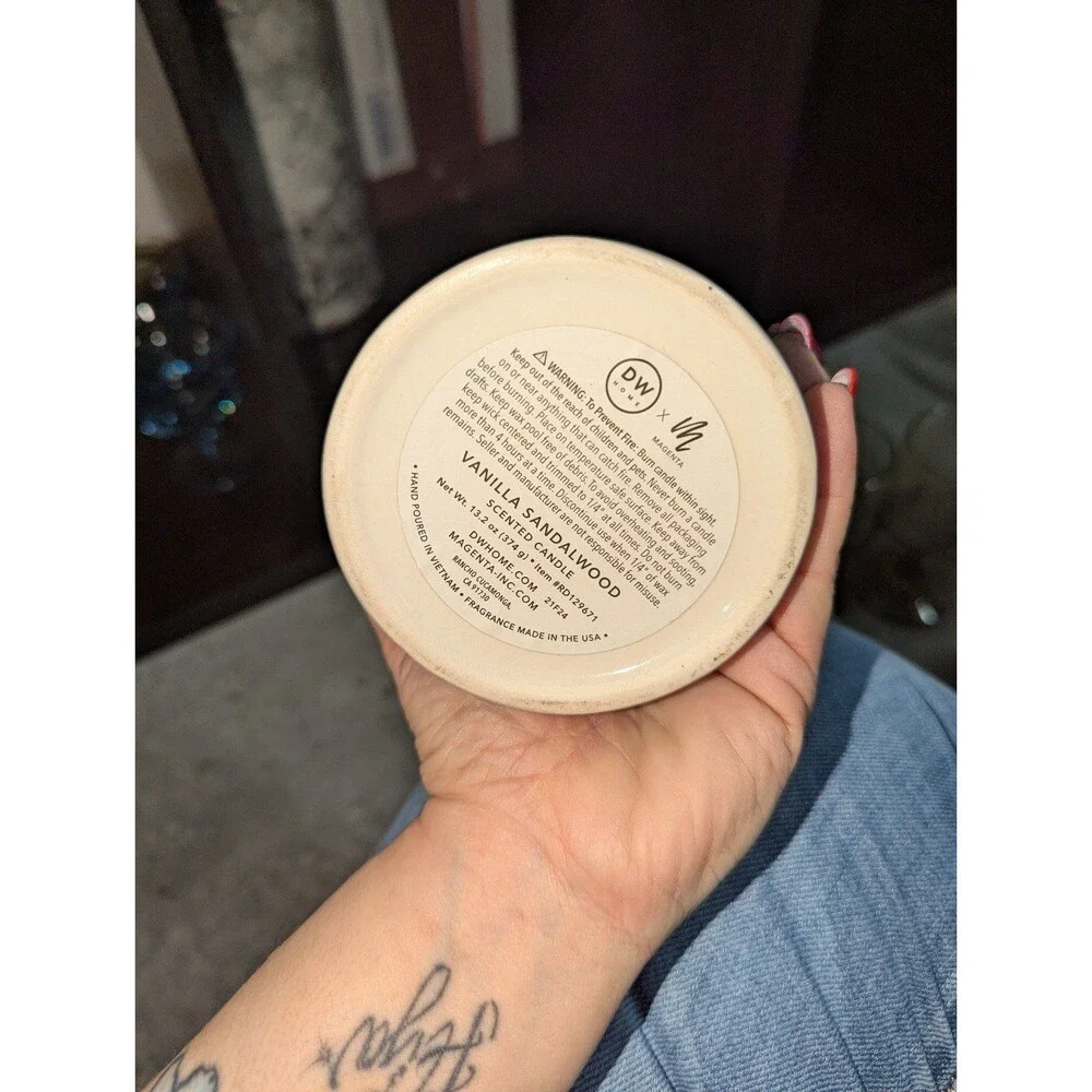 Rae Dunn SPOOKY 13.2 oz Ceramic Candle‎ Scented Vanilla Sandalwood